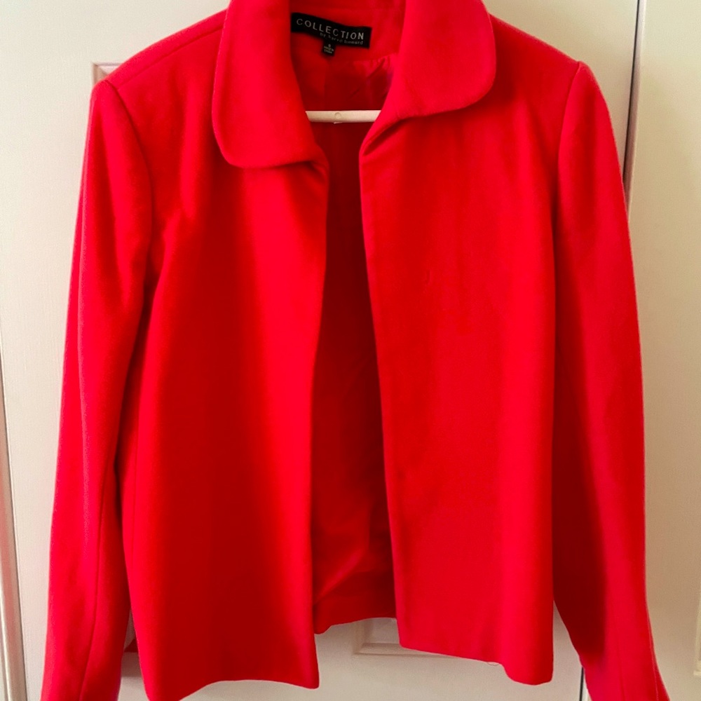 Wool jacket and sleeveless turtleneck sweater